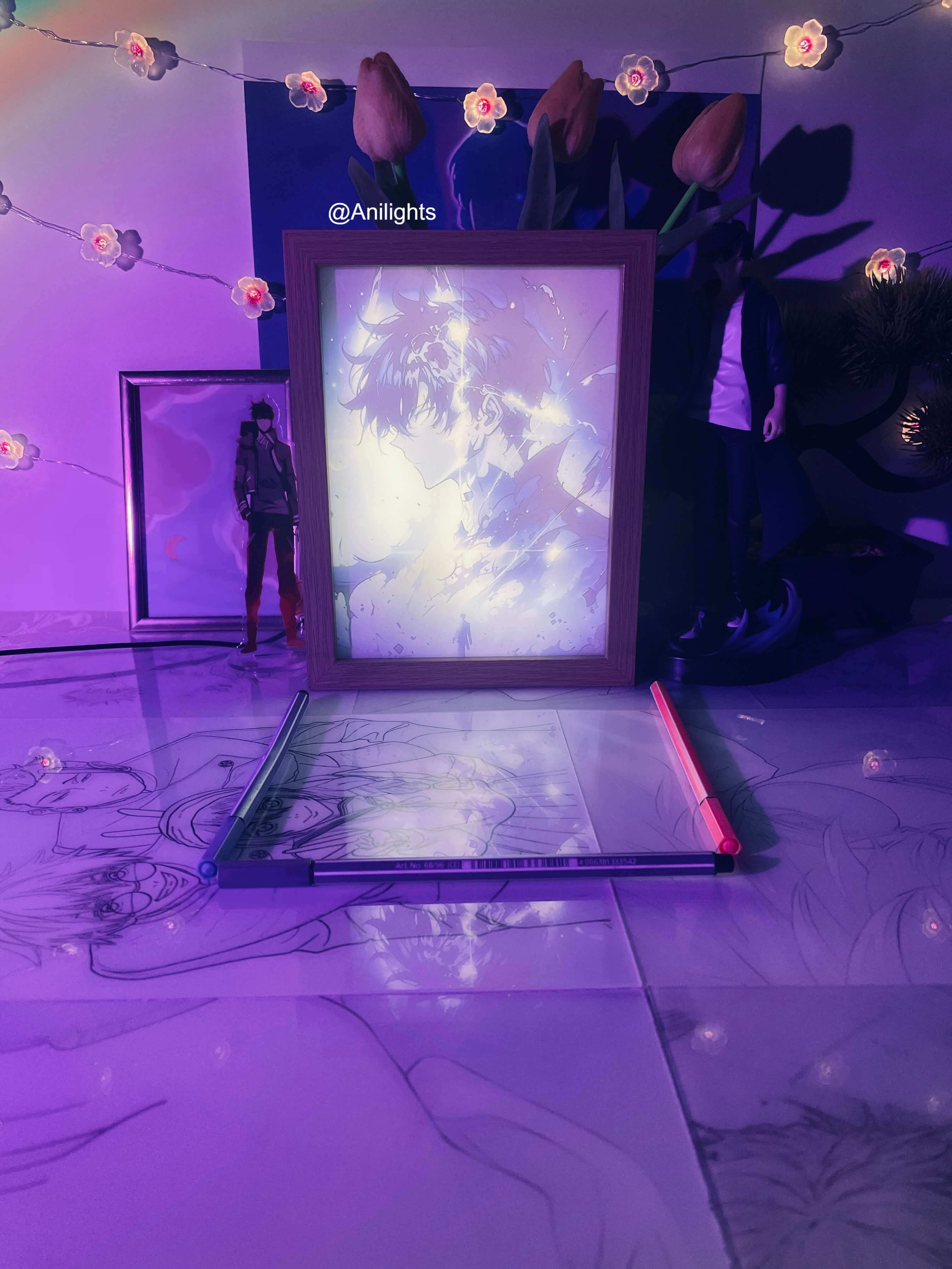 Solo Leveling - Jinwoo Awakened Art LED Light Painting