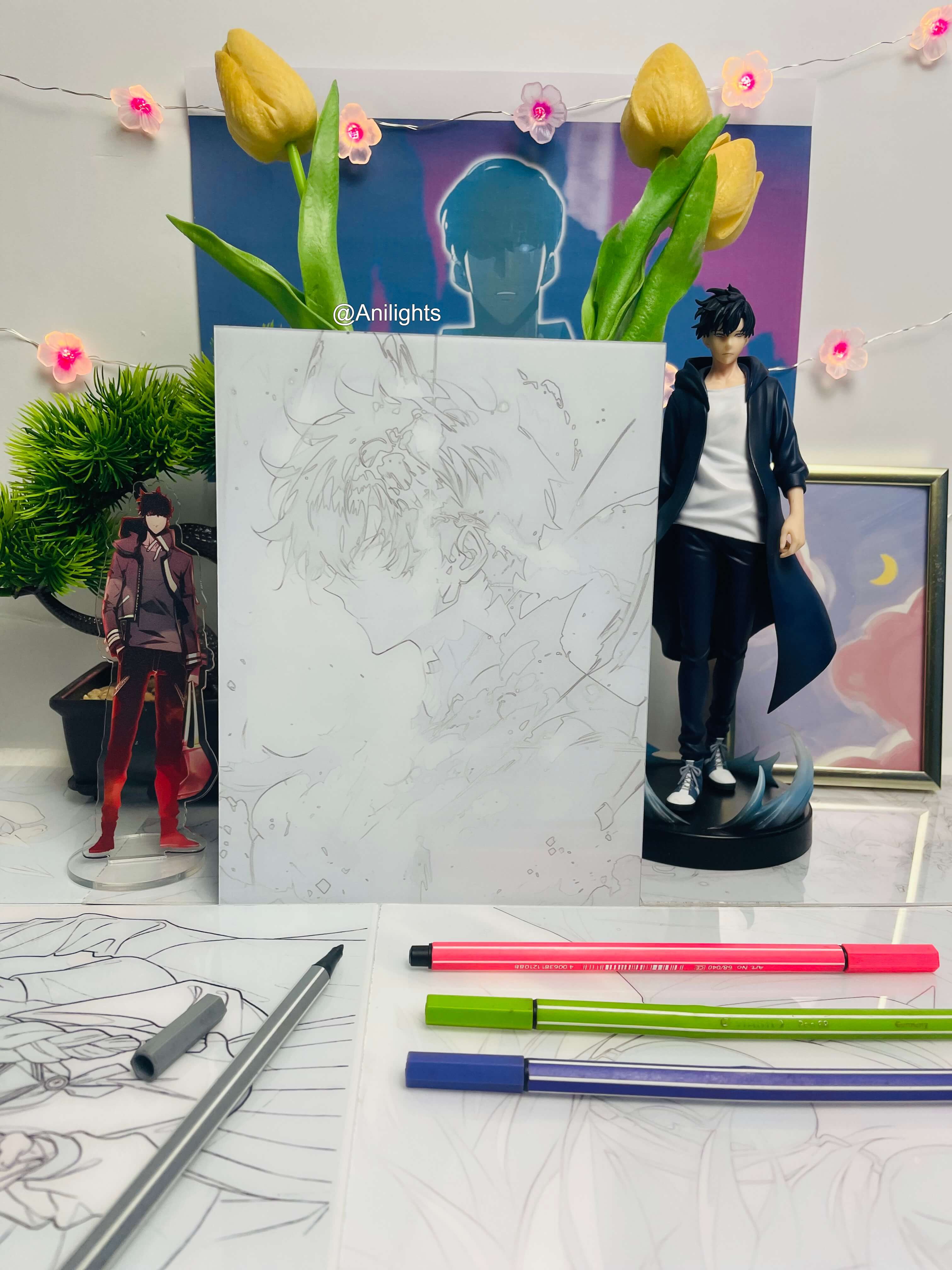 Solo Leveling - Jinwoo Awakened Art LED Light Painting