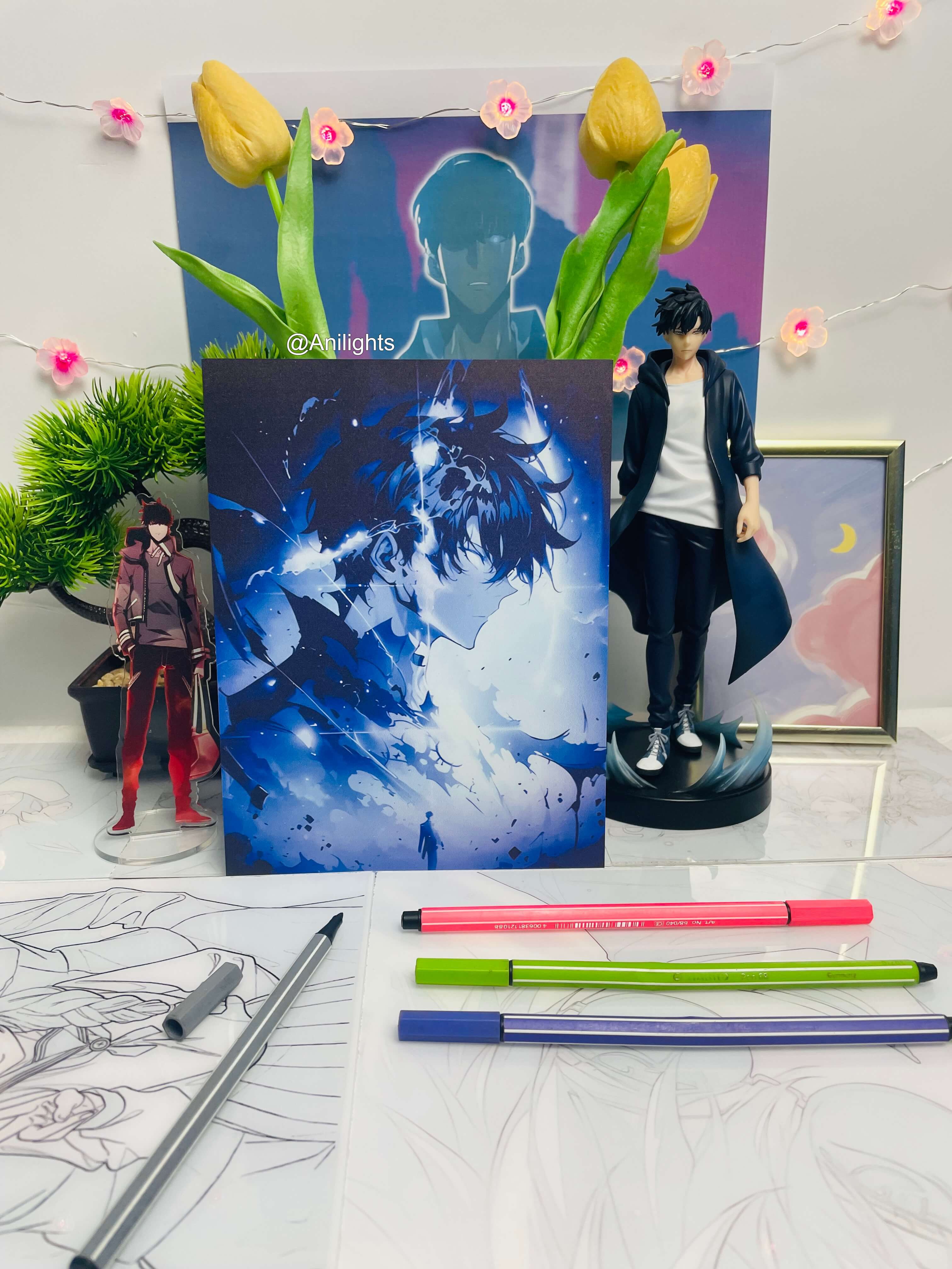 Solo Leveling - Jinwoo Awakened Art LED Light Painting