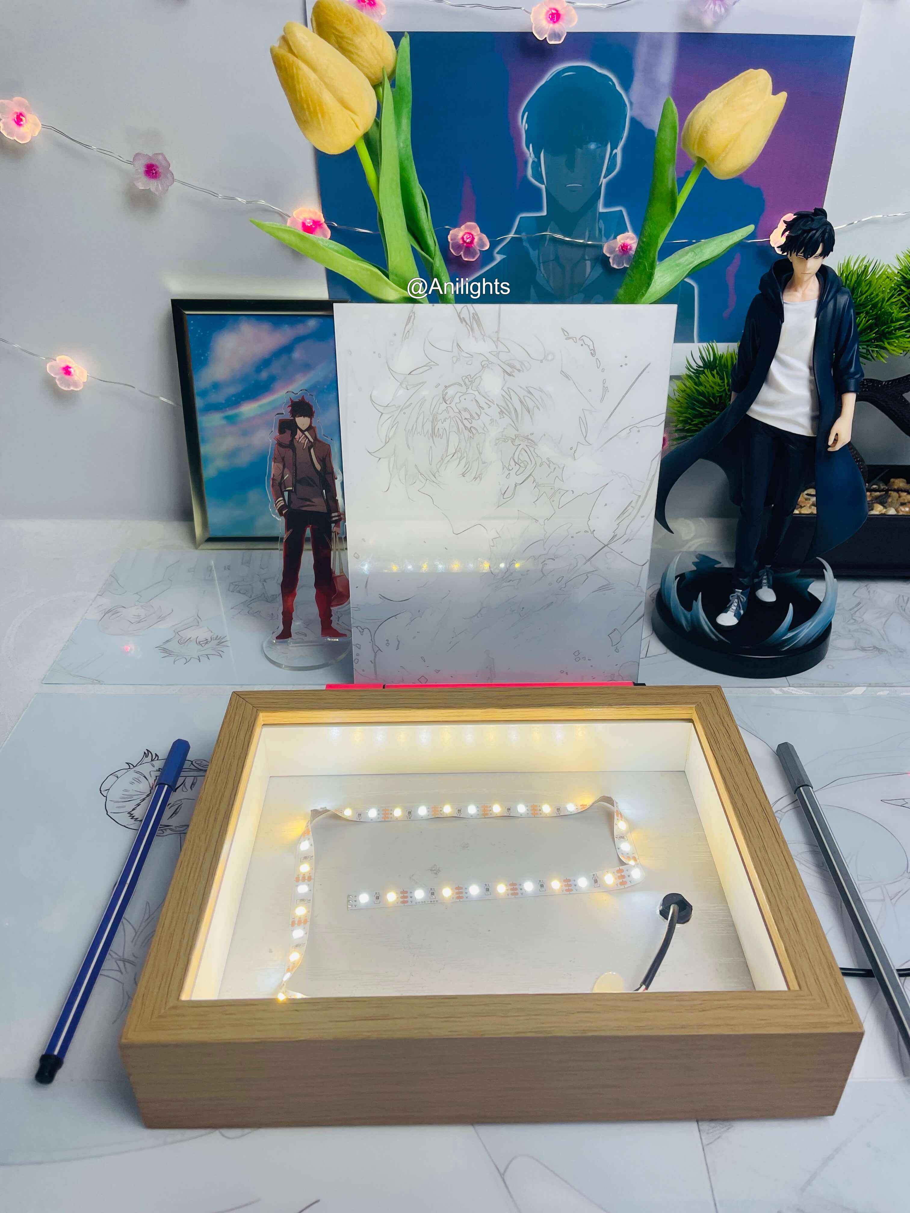 Solo Leveling - Jinwoo Awakened Art LED Light Painting