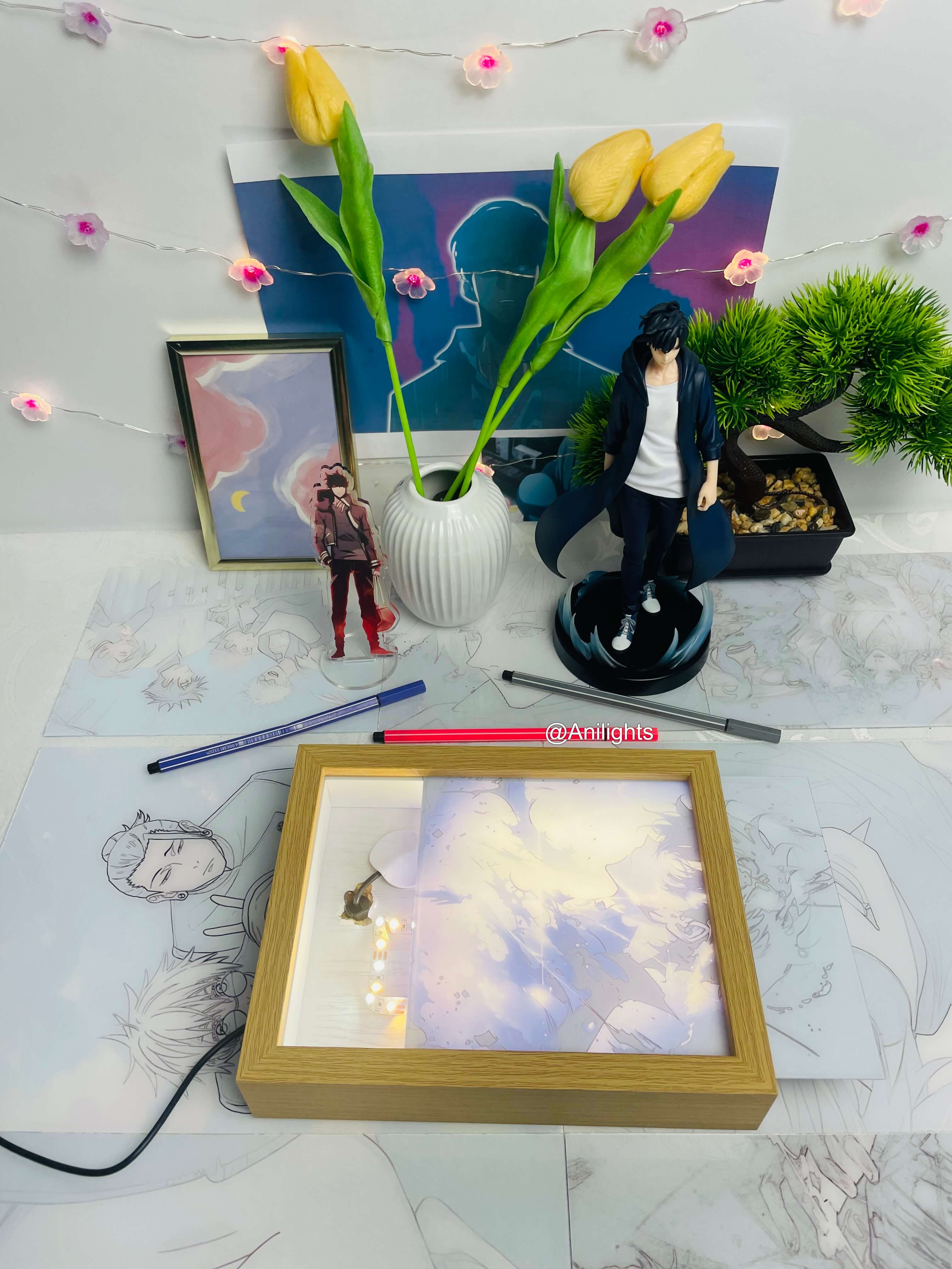 Solo Leveling - Jinwoo Awakened Art LED Light Painting