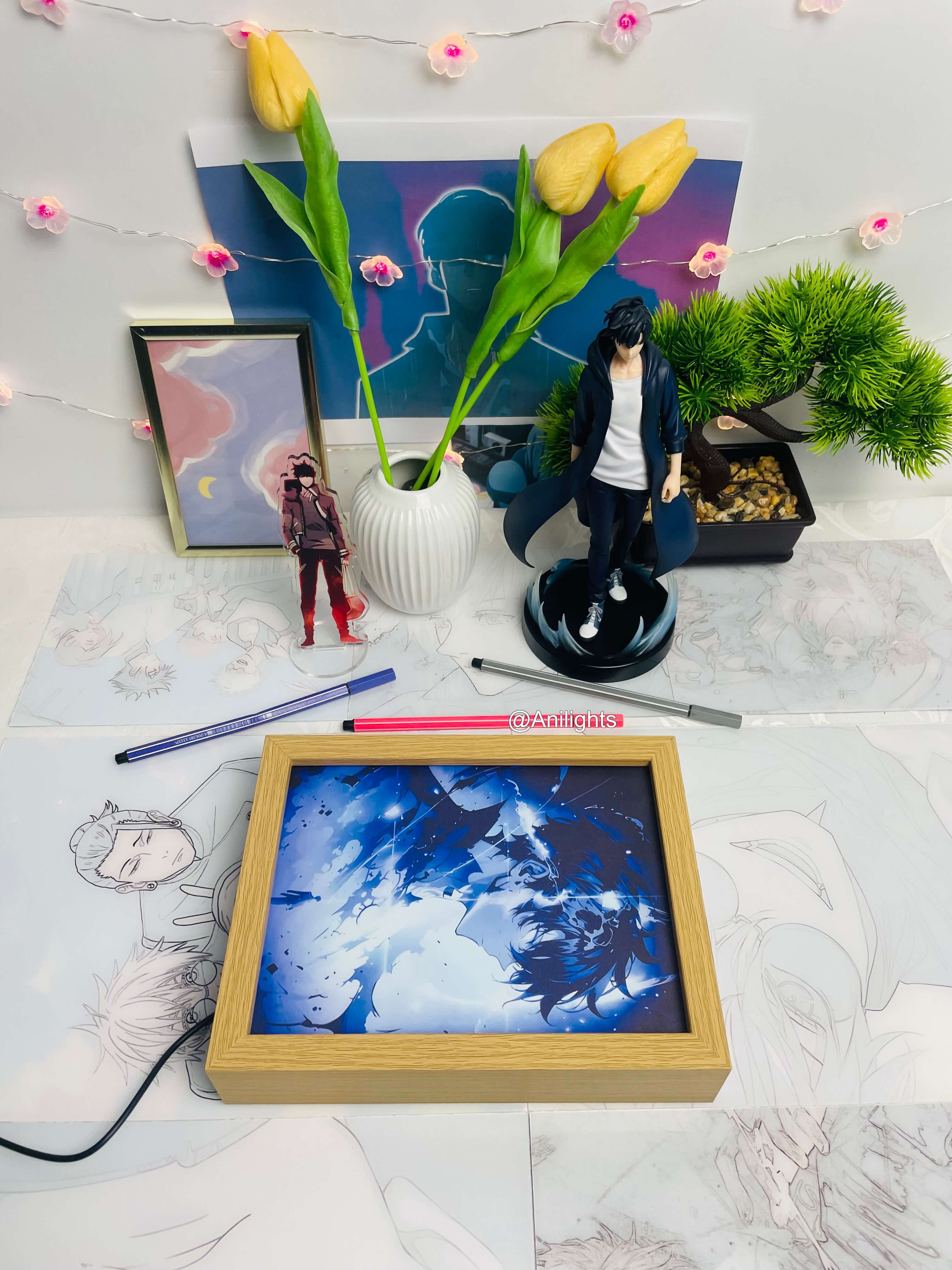 Solo Leveling - Jinwoo Awakened Art LED Light Painting