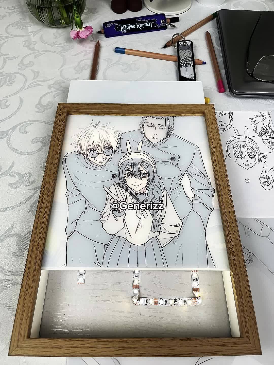 Jujutsu Kaisen - Gojo Past Arc - Gojo x Geto x Amanai LED Light Painting