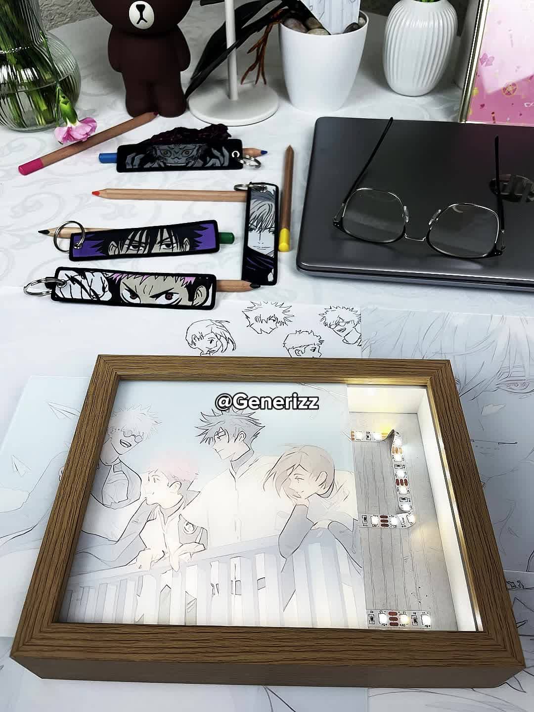 Jujutsu Kaisen - Gojo x Yuji x Nobara x Megumi LED Light Painting