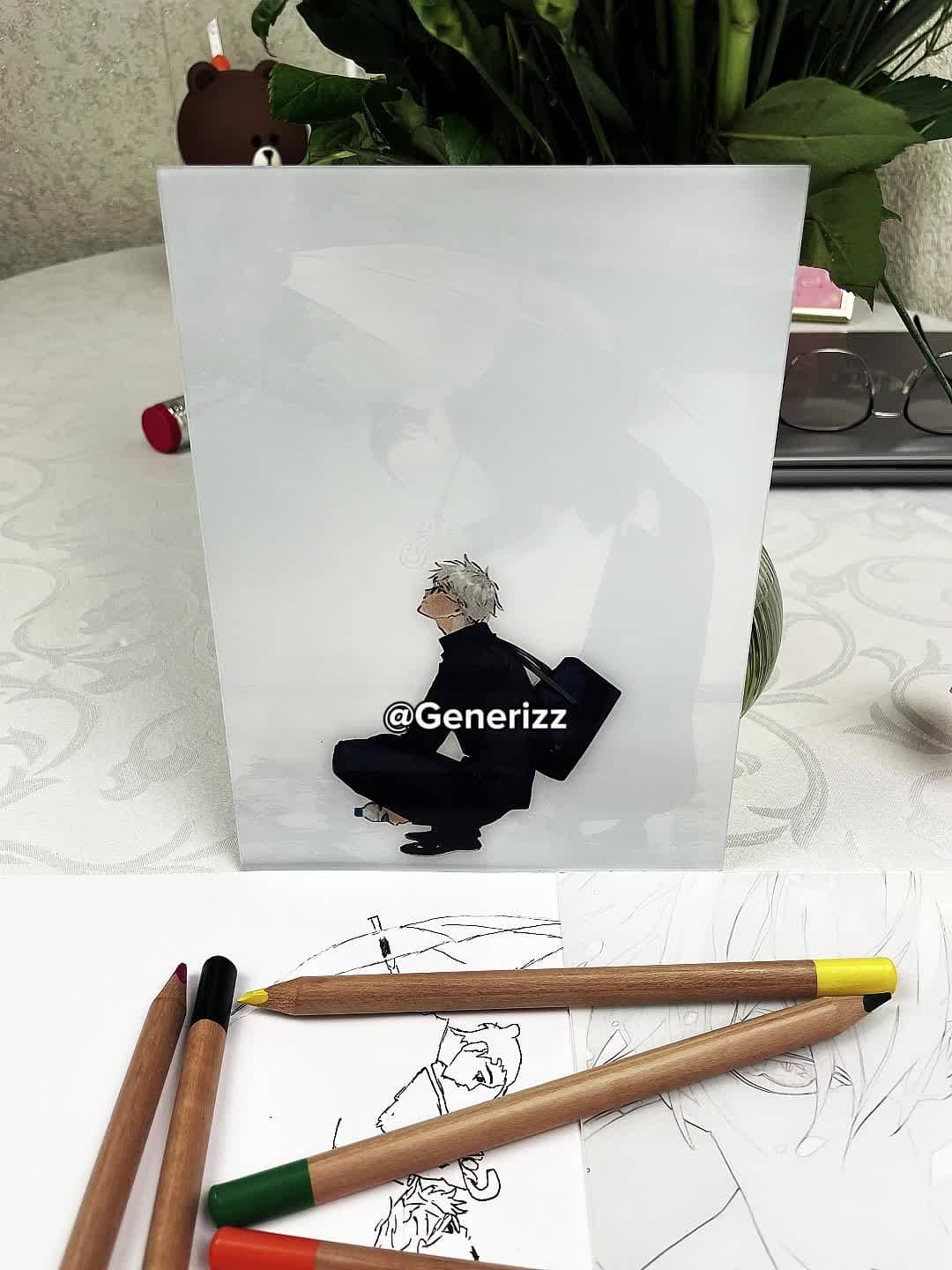 Jujutsu Kaisen - Rainy Umbrella Scene: Gojo & Geto LED Light Painting