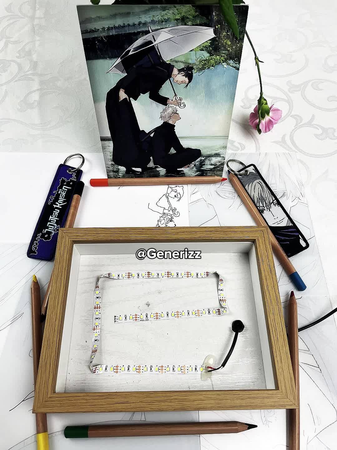 Jujutsu Kaisen - Rainy Umbrella Scene: Gojo & Geto LED Light Painting