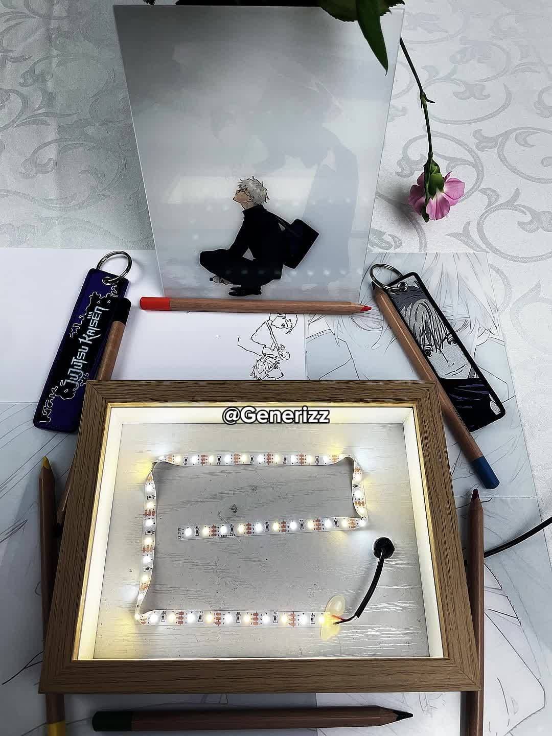 Jujutsu Kaisen - Rainy Umbrella Scene: Gojo & Geto LED Light Painting