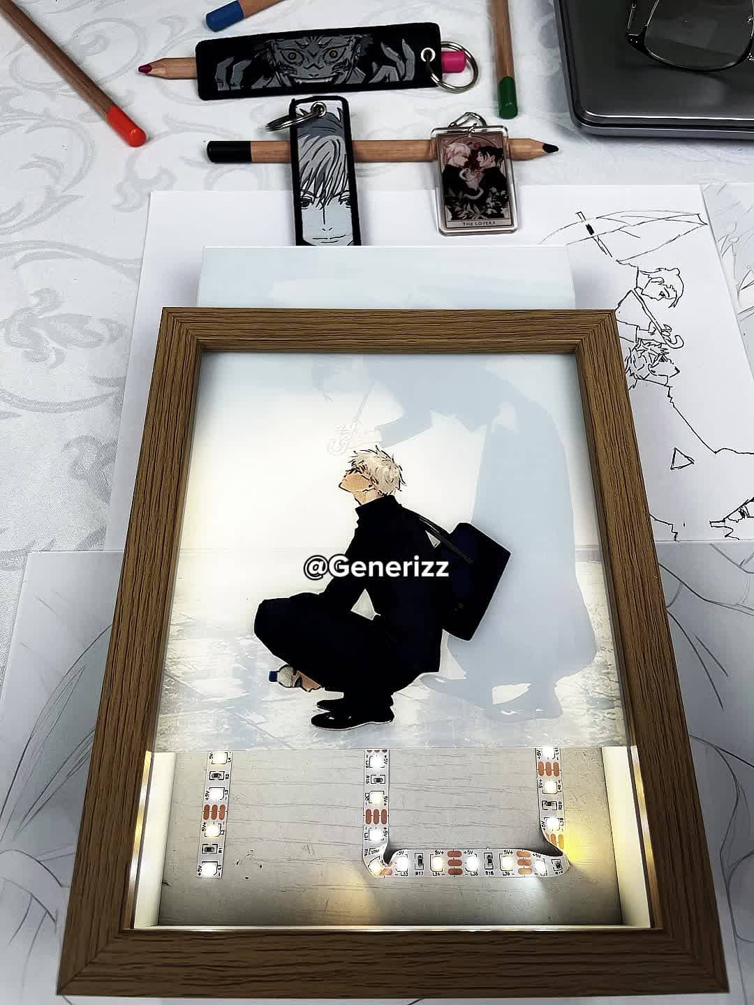 Jujutsu Kaisen - Rainy Umbrella Scene: Gojo & Geto LED Light Painting