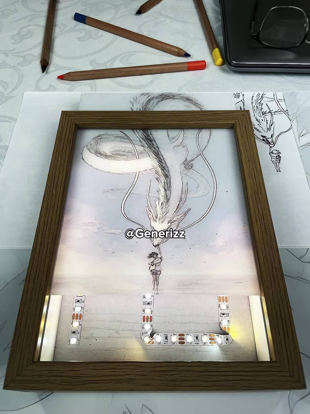 Spirited Away - Touching Scene: Chihiro x Haku LED Light Painting