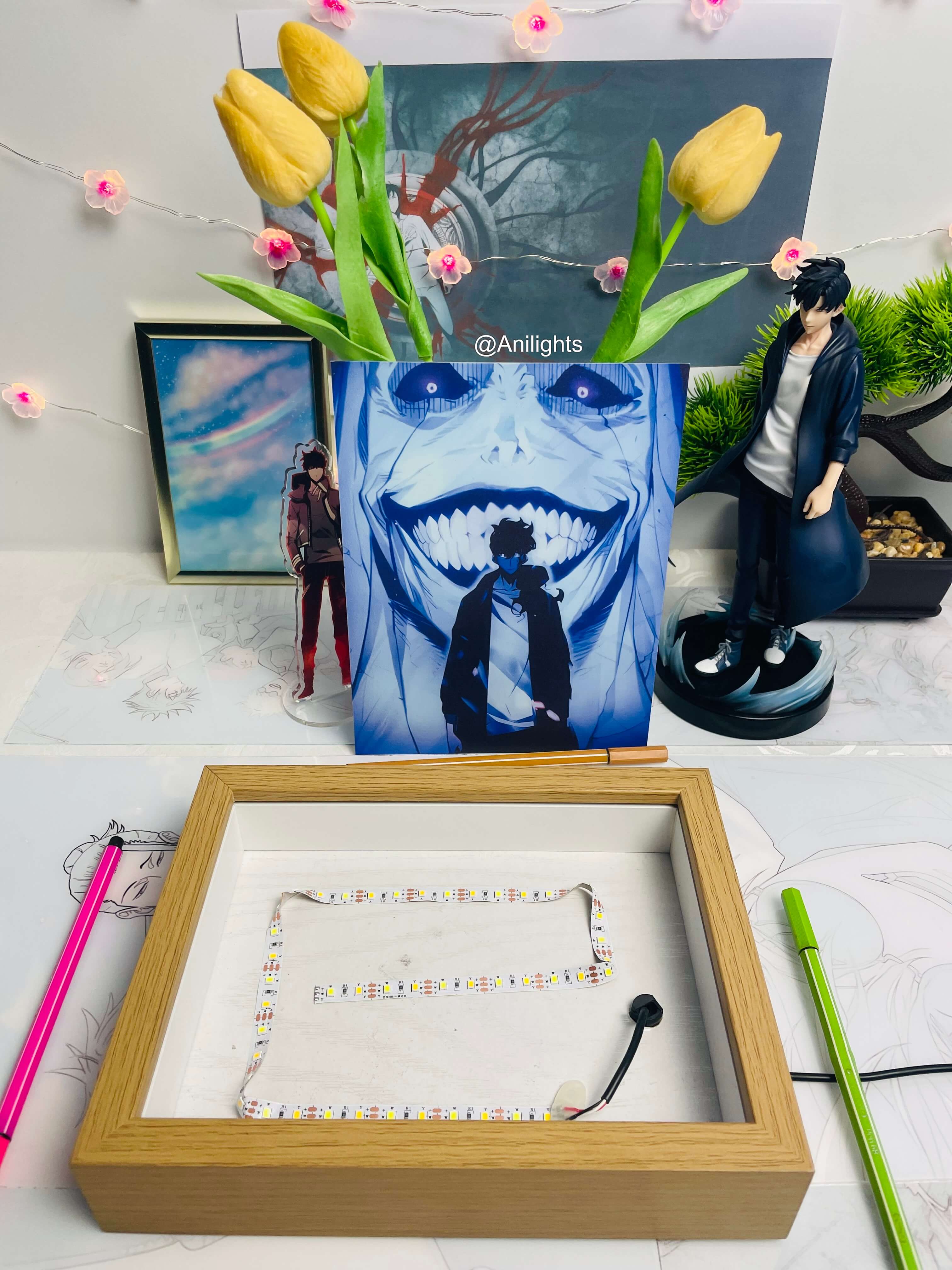 Solo Leveling - Jinwoo x Statue of God LED Light Painting