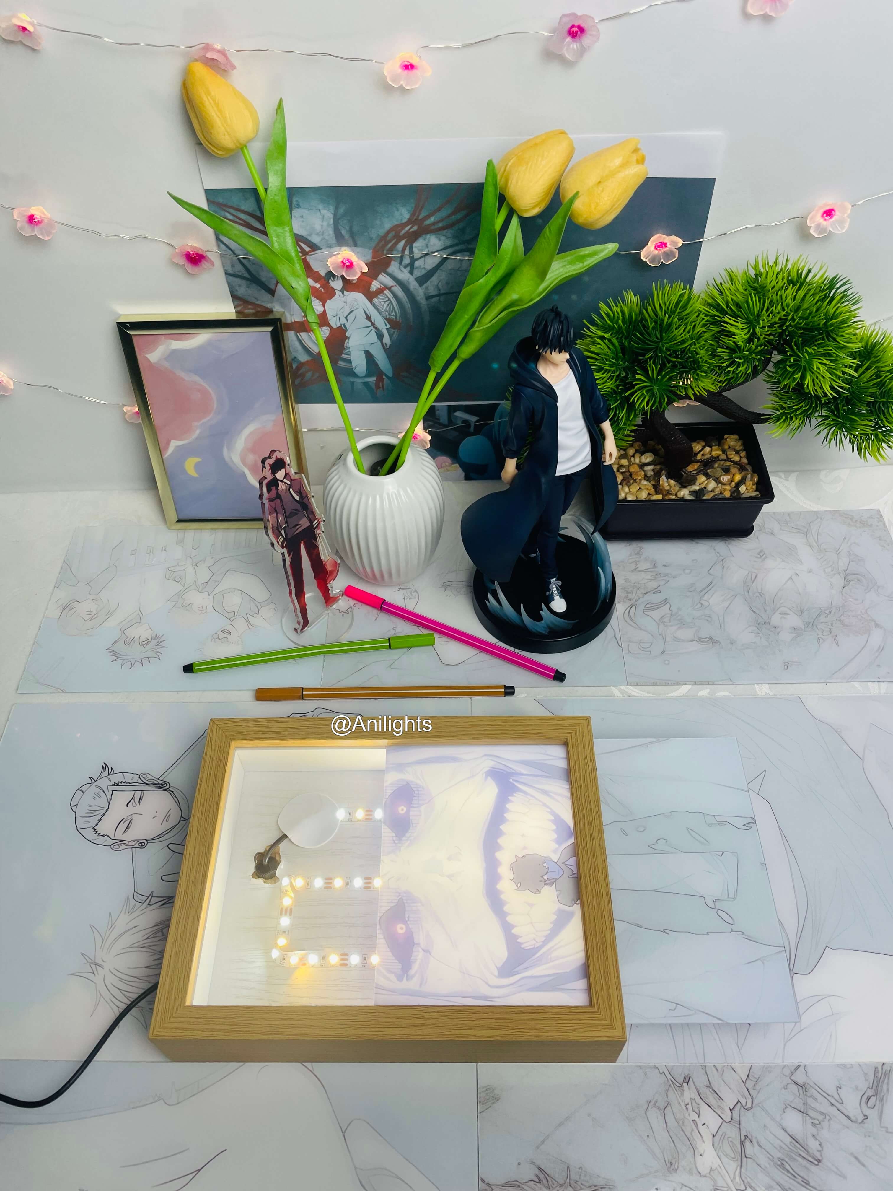 Solo Leveling - Jinwoo x Statue of God LED Light Painting