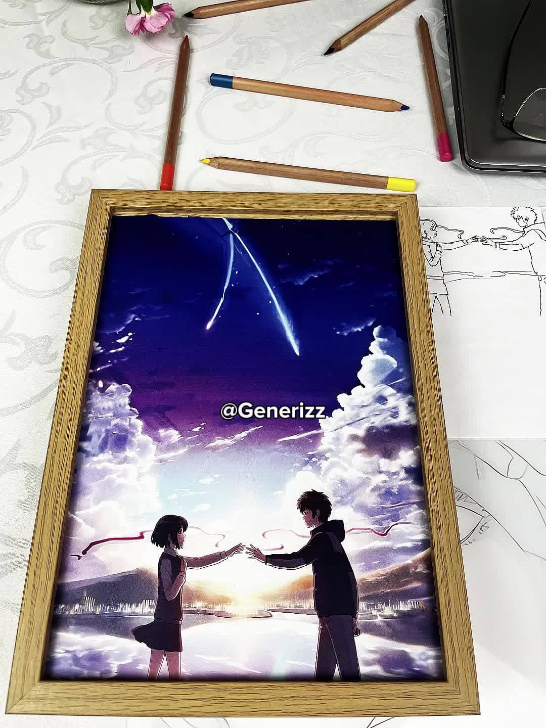 Your Name - Romantic Starry Sky: Mitsuha x Taki LED Light Painting