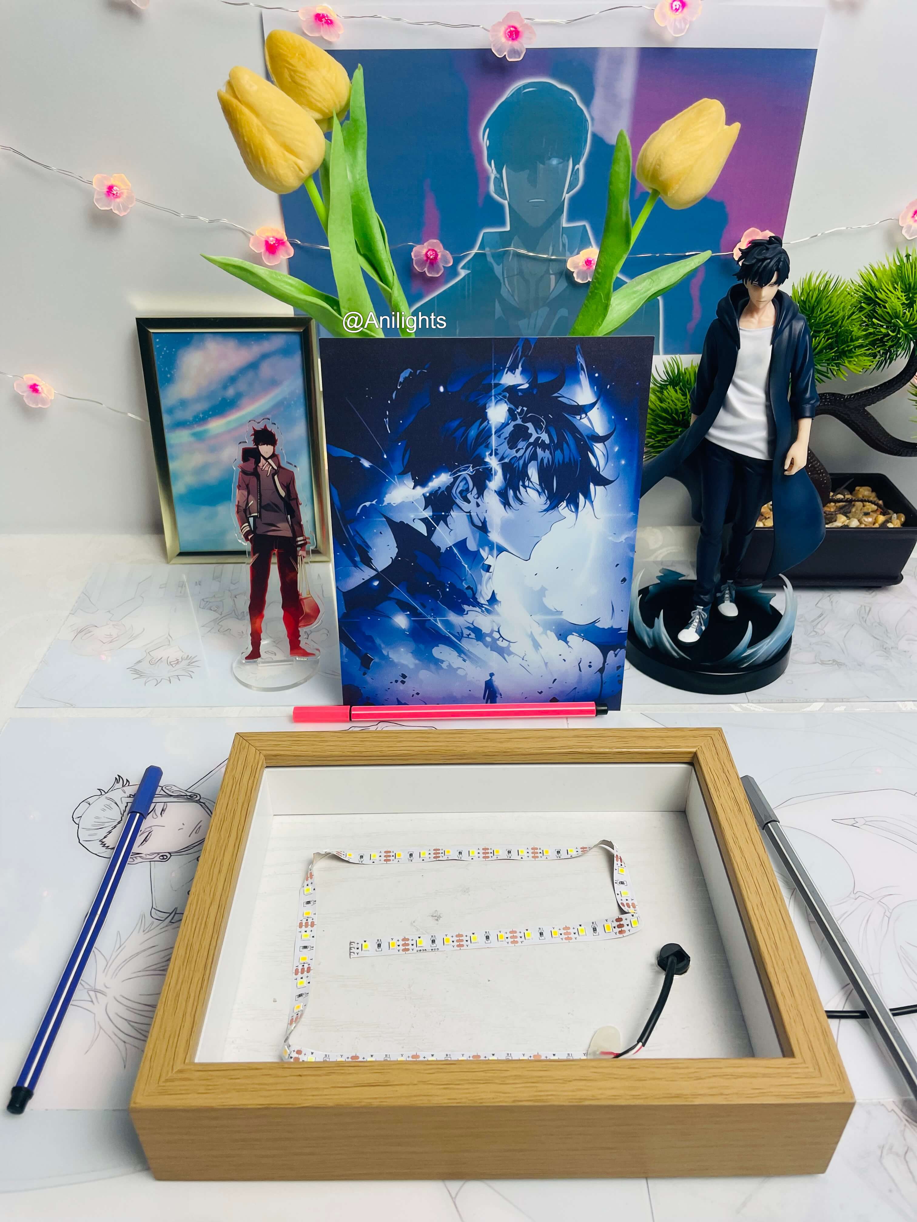 Solo Leveling - Jinwoo Awakened Art LED Light Painting