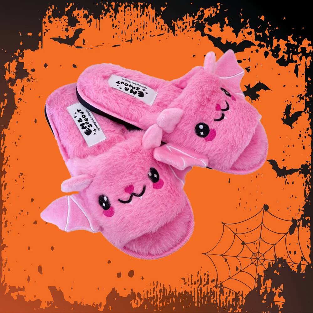 Halloween Bat Plush Slippers