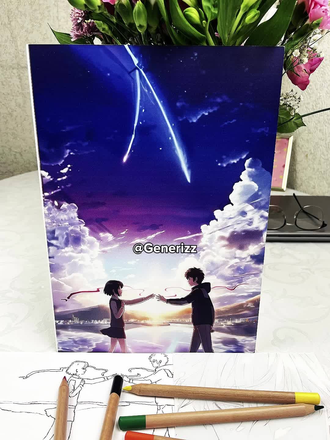 Your Name - Romantic Starry Sky: Mitsuha x Taki LED Light Painting